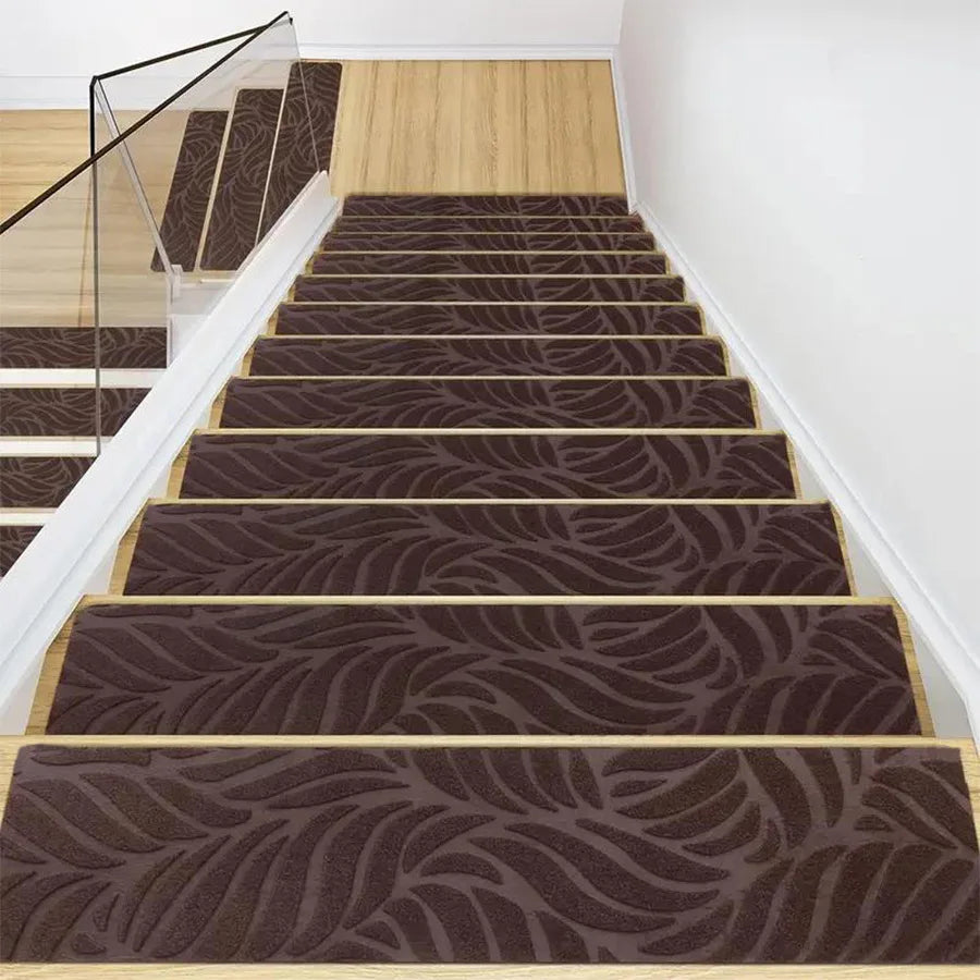 Non-Slip Stair Treads - Washable Self-Adhesive Carpet Pads 76x20cm