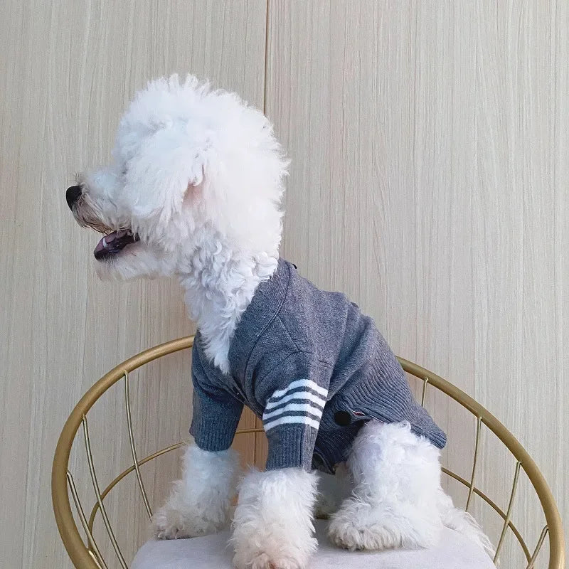 Trendy Knit Sweater Cardigan - Bear Shaped Dog Clothes