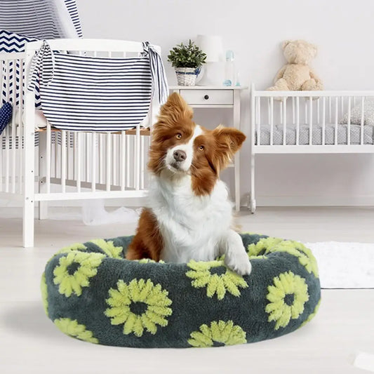 Raised Edge Donut Dog Bed – Plush & Anti-Slip