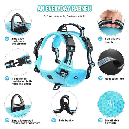 No-Pull Padded Dog Vest Harness – Easy Contro