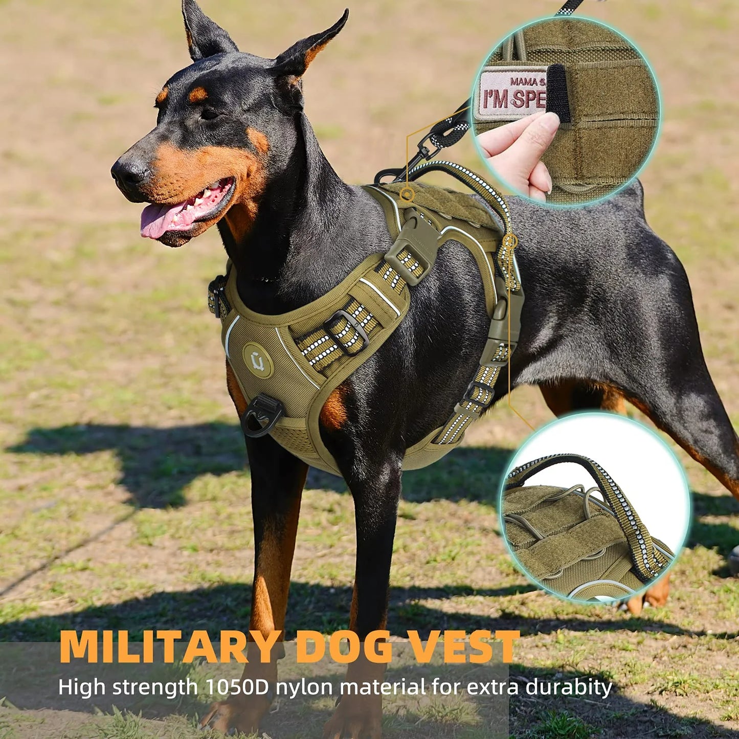 Tactical No-Pull Dog Vest Harness – Reflective & Adjustable