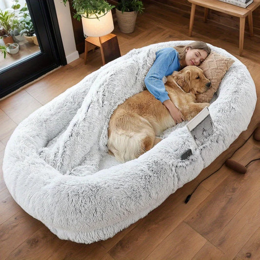 Human Dog Bed – Oversized Faux Fur Bed for People & Pets