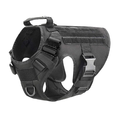 Tactical Dog Vest Harness with Leash & Molle Pouches – Adjustable