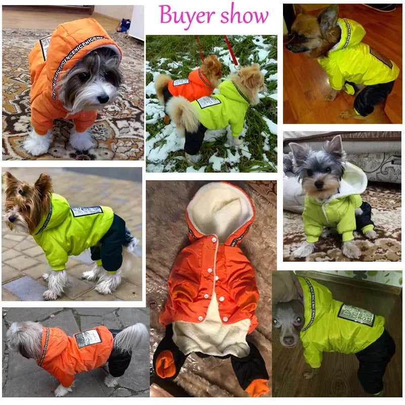 Spandex Dog Jumpsuit – Stylish Letter Print Down Jacket