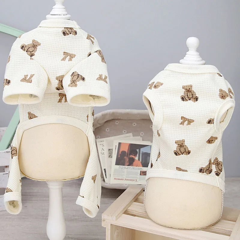 Animal Print Dog Pajamas – Sleeveless Jumpsuit for Small Dogs