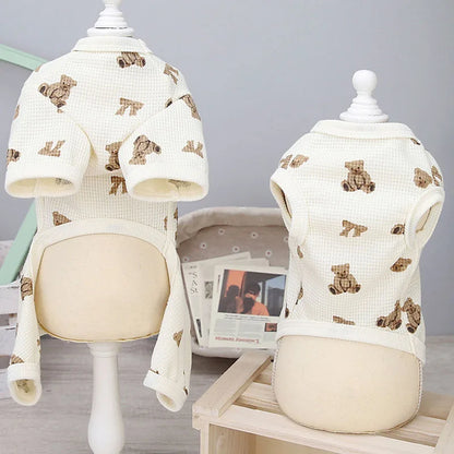 Animal Print Dog Pajamas – Sleeveless Jumpsuit for Small Dogs