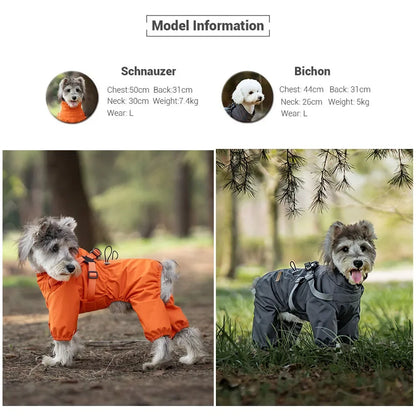 Raincoat with Harness - 4-Legged Reflective Rain Jacket