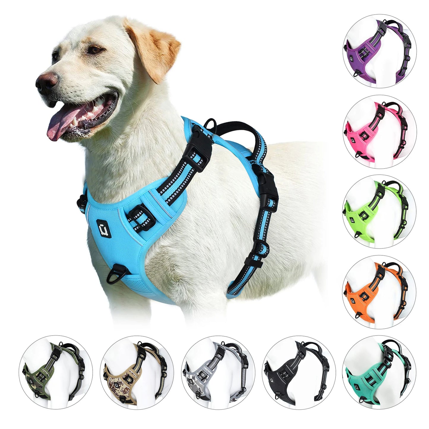 No-Pull Padded Dog Vest Harness – Easy Contro