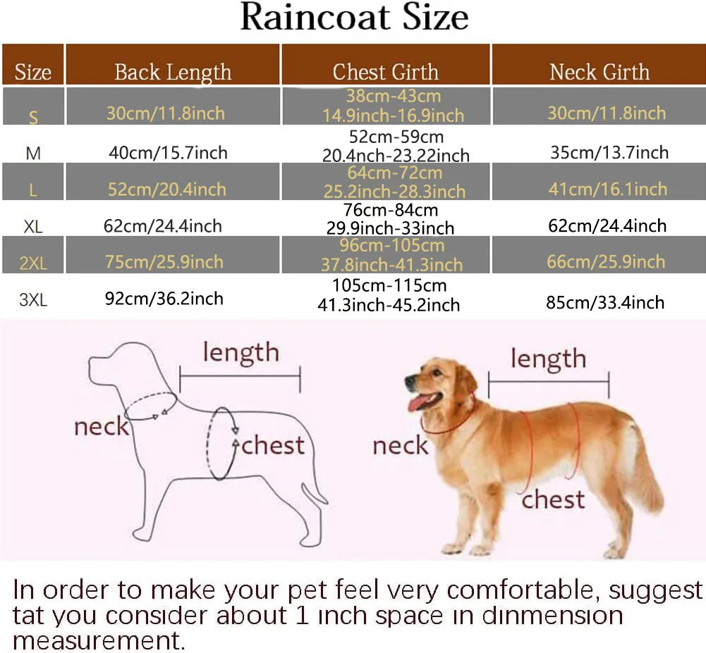 Dog Raincoat –Yellow