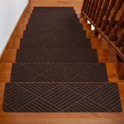 Non-Slip Stair Treads - Washable Self-Adhesive Carpet Pads 76x20cm