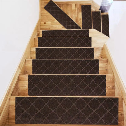 Non-Slip Stair Treads - Washable Self-Adhesive Carpet Pads 76x20cm