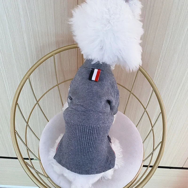 Trendy Knit Sweater Cardigan - Bear Shaped Dog Clothes