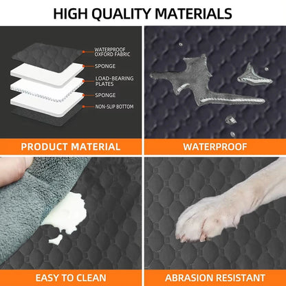 Extended Dog Car Seat Cover – Waterproof Backseat Bed & Travel Mat