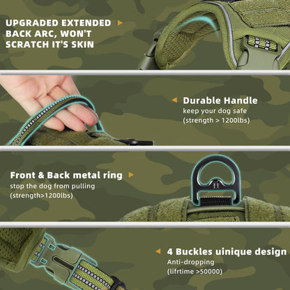 Tactical No-Pull Dog Vest Harness – Reflective & Adjustable