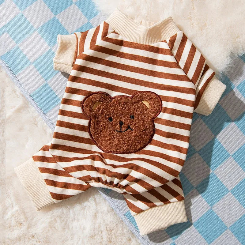 Cozy Cotton Dog Pajamas – Warm Winter Overalls for Small Dogs