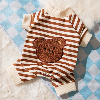 Cozy Cotton Dog Pajamas – Warm Winter Overalls for Small Dogs