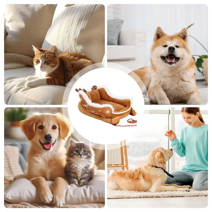 Christmas Plush Bed - Sled Design Winter Warming Bed for Dogs