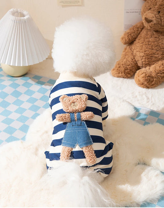 Cozy Cotton Dog Pajamas – Warm Winter Overalls for Small Dogs