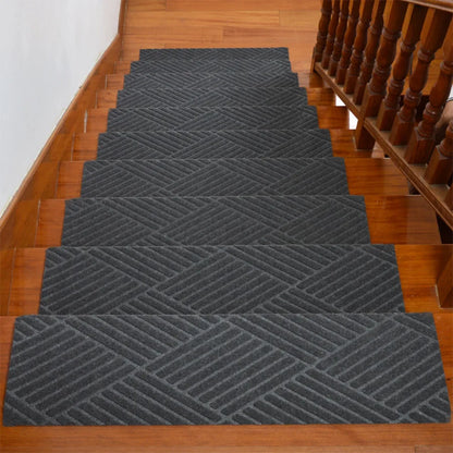 Non-Slip Stair Treads - Washable Self-Adhesive Carpet Pads 76x20cm