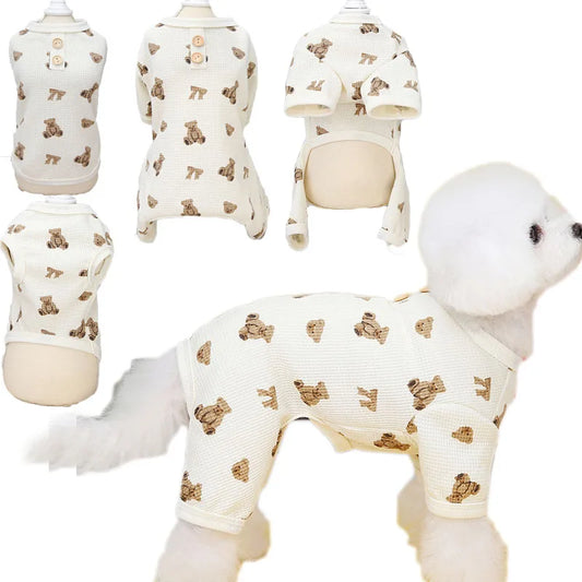 Animal Print Dog Pajamas – Sleeveless Jumpsuit for Small Dogs