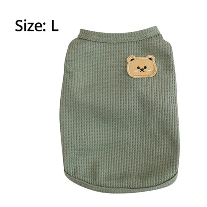 Green Bear Vest Dog T-Shirt - Breathable Summer Pet Clothing